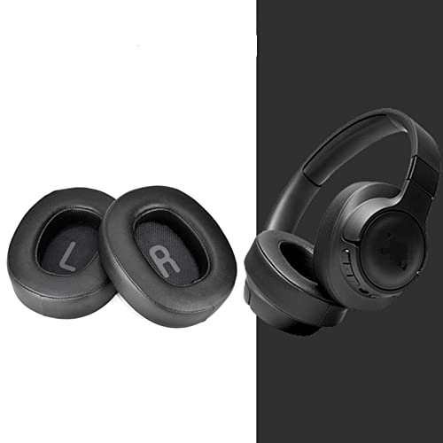 Premium Black L+R Headset Earpads - Genuine Leather & Memory Foam Replacement Cushions for JBL TUNE700/T700BT/T750BT Headphones - Noise Isolation & Comfort Upgrade for Gaming, Music & Office Use