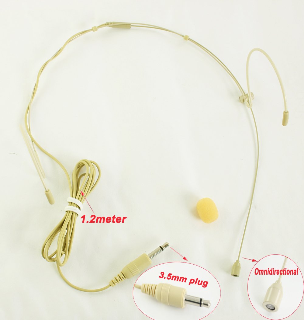 EXMAX® Omnidirectional 3.5mm Plug Beige Headset with Microphone - Perfect for PC, Laptop, Digital Camera, Podcasting, Voice Recording & Online Meetings (Ideal for Home Office, Gaming, and Content Creation)