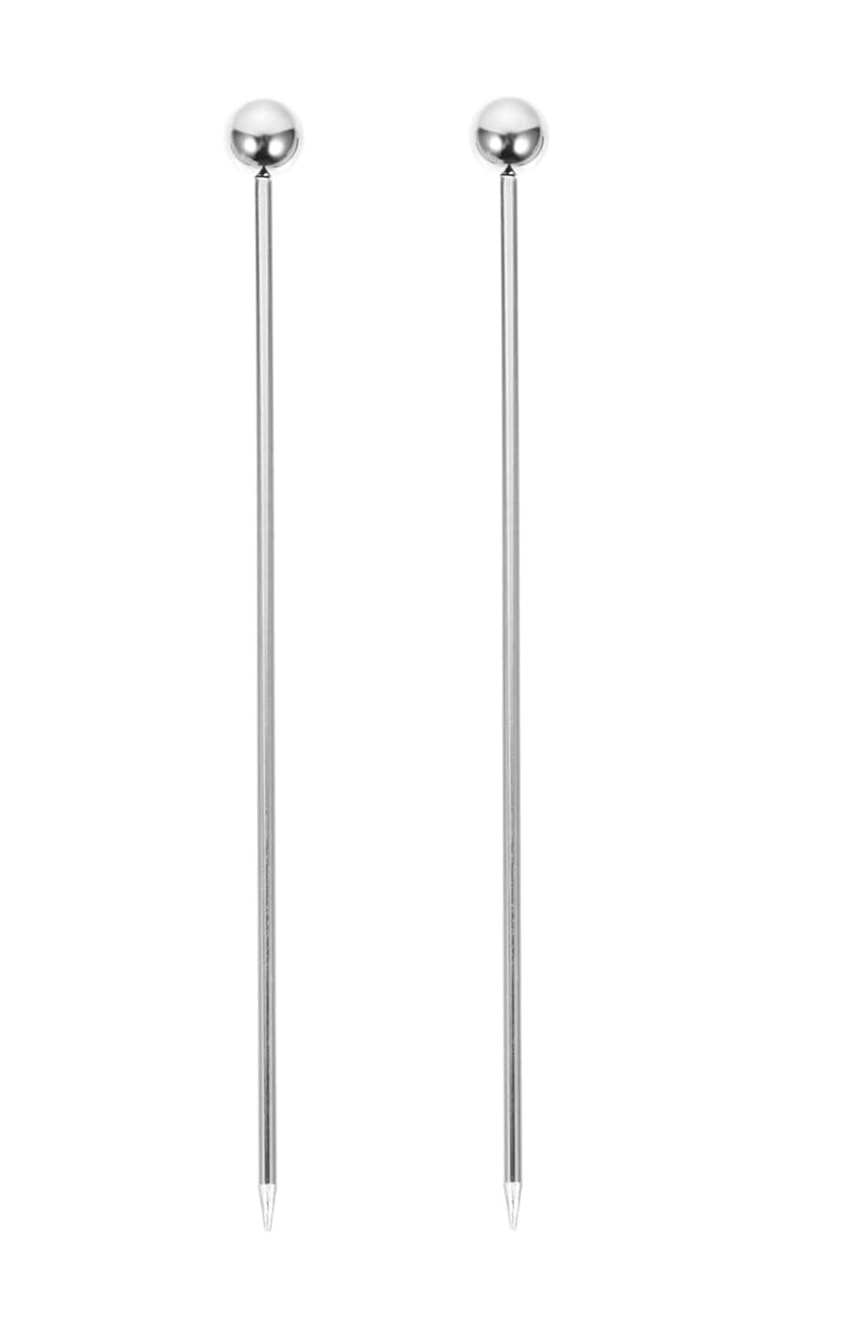 Dynore 2-Piece Stainless Steel Cocktail Picks - Reusable Fruit Skewers & Toothpicks for Cocktails, BBQ, Snacks, and Fruit Platters - Perfect for Parties, Picnics, and Home Entertaining