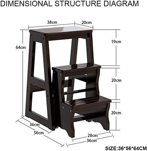 3-Tier Foldable Wooden Step Stool - Portable Ladder Stool for Bedroom, Bathroom, Storage & Multi-Purpose Use | Non-Slip, Space-Saving Design for Home Organization & Kids Safety