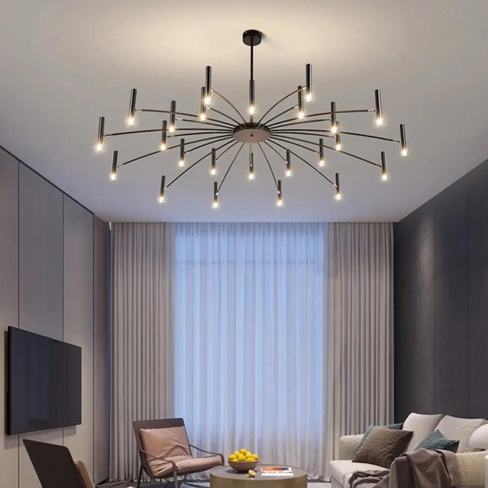 Modern LED Chandelier with Metal Finish - Energy Efficient Spot Lights for Dining Room, Bedroom & Living Room Ceiling Lighting