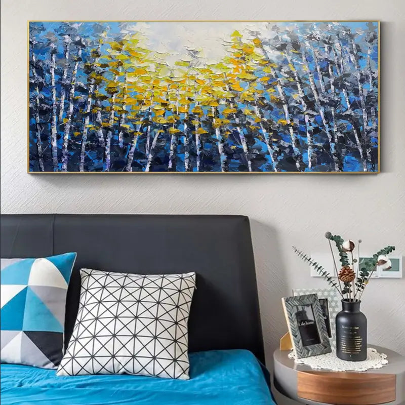 Beautiful Flower and Tree Painting #FT027 - Handmade Canvas Art for Home Decor, Living Room, Bedroom & Office Wall