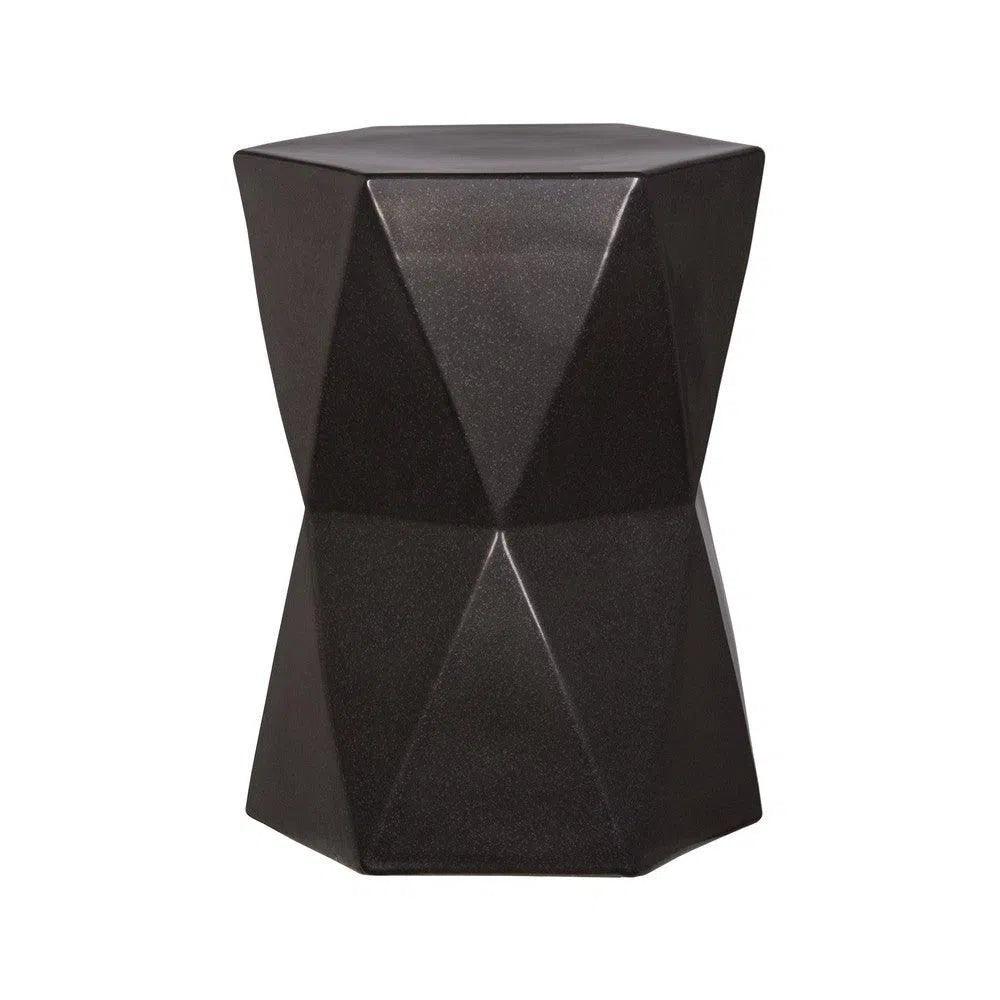 18 Inch Hexagon Ceramic Garden Stool - Outdoor Patio Furniture, Waterproof & Weatherproof - Perfect for Garden, Backyard, Poolside & Balcony Decor