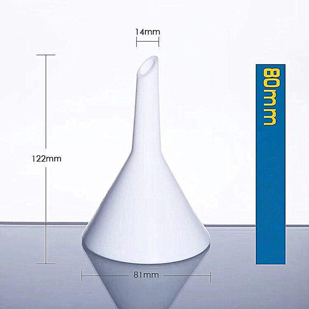 High-Quality PTFE Triangular Funnel 80mm - White Chemical-Resistant Lab Funnel for Precise Liquid Transfer in Laboratories, Kitchens, and Industrial Applications