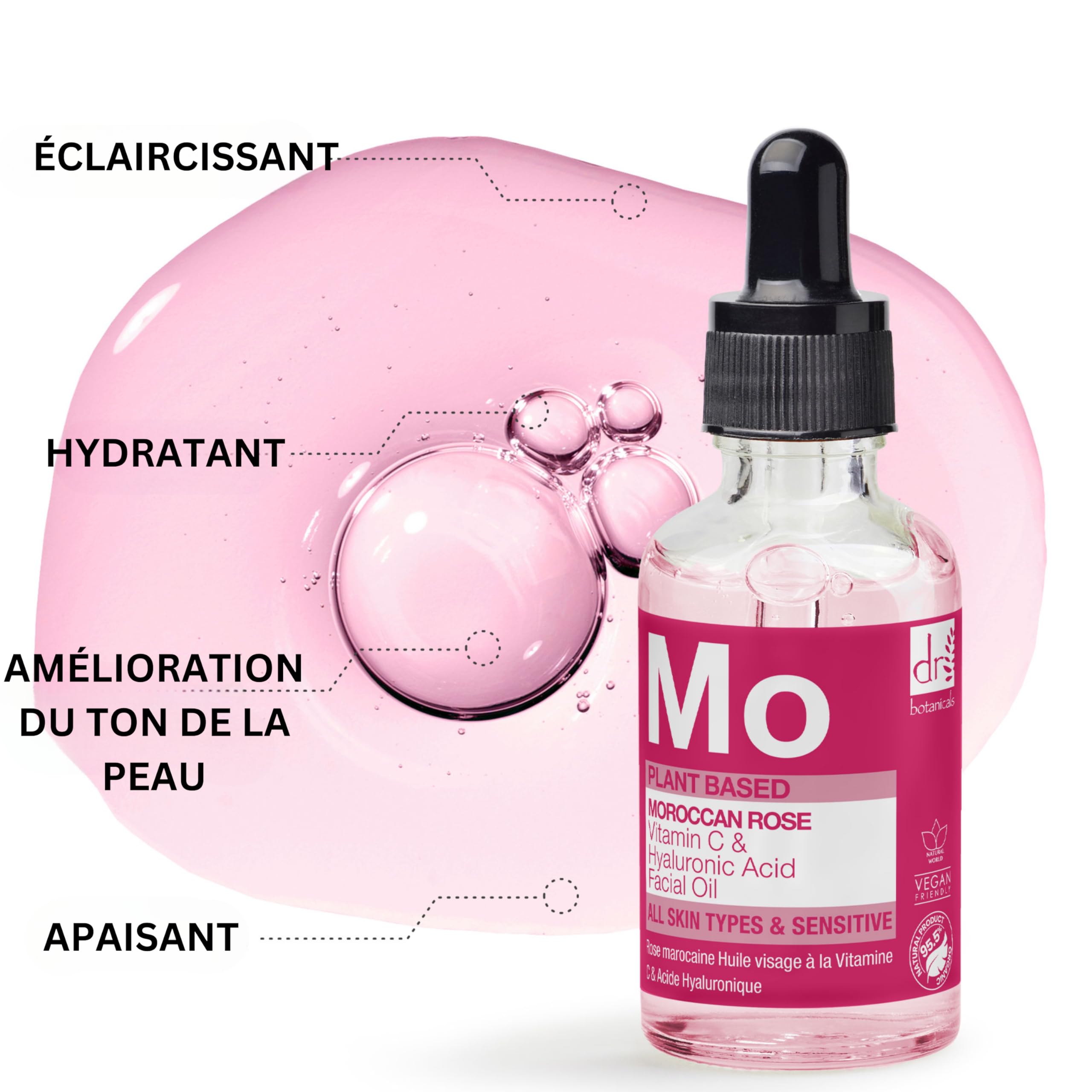 DR BOTANICALS Moroccan Rose Ultra Rich Face Oil - Hydrating & Nourishing Facial Treatment for Dry Skin, Anti-Aging & Glow Boost - Perfect for Night Routine & Daily Skincare Regimen