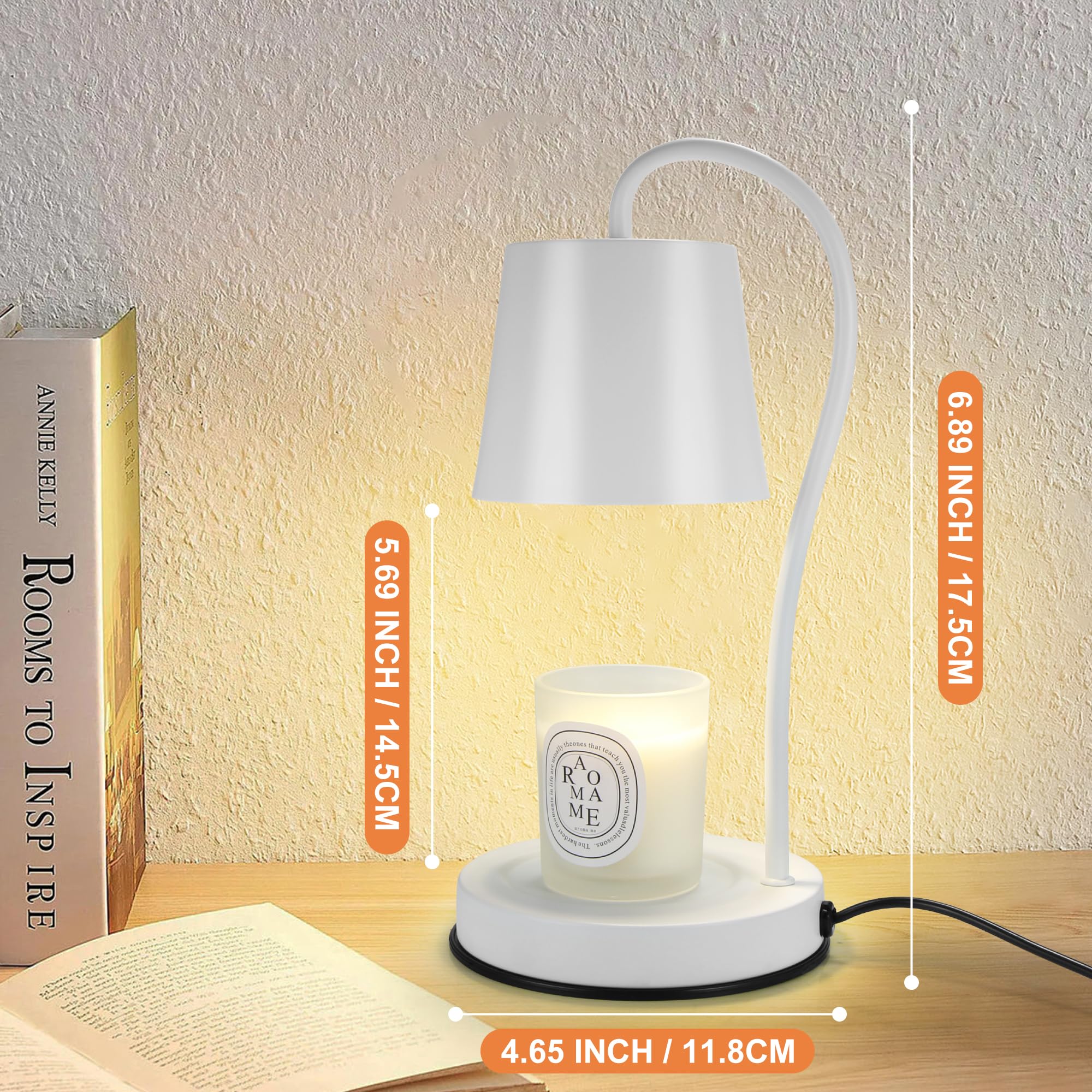 Dimmable Electric Candle Warmer Lamp with Timer - 2 Bulbs Included | Scented Wax Melter for Home, Office & Bedroom Decor | Perfect Aromatic Gift for Women, Mom & Friends | Creates Cozy Ambiance for Relaxation, Meditation & Romantic Nights