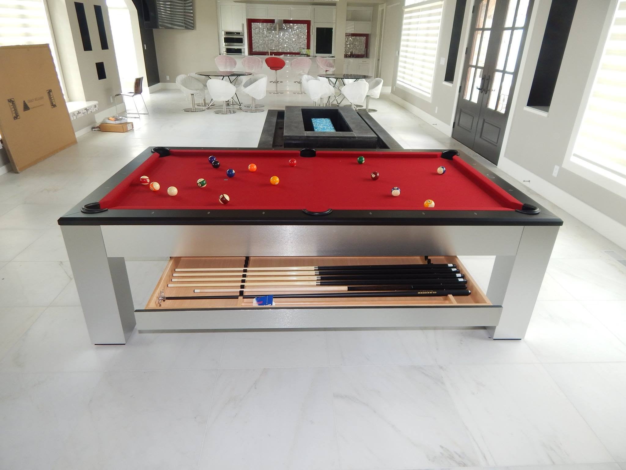 Olhausen Madison Pool Table - Professional 8ft Billiard Table for Home Game Room, Bar & Entertainment | Perfect for Family Fun, Parties & Recreational Play