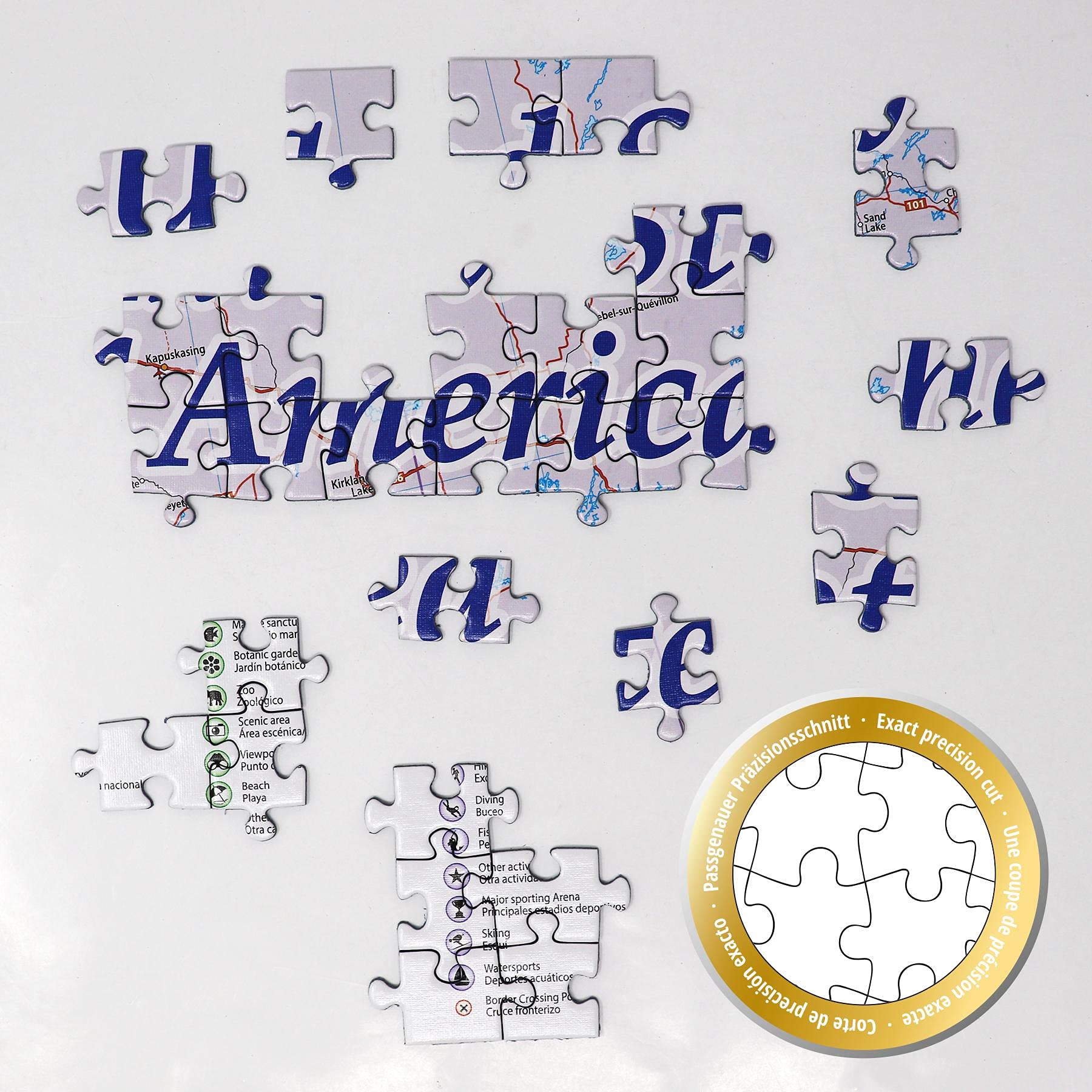 2000 Piece USA Map Jigsaw Puzzle - Detailed United States of America Geography Puzzle for Adults & Teens | Perfect for Family Game Night, Educational Learning & Home Decor