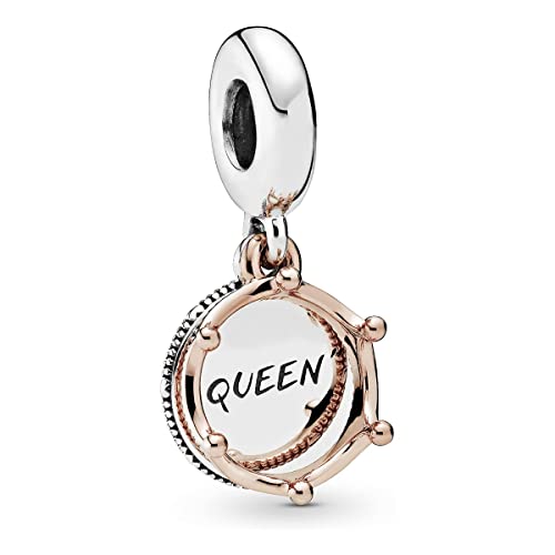Queen and Regal Crown Dangle Rose Charm