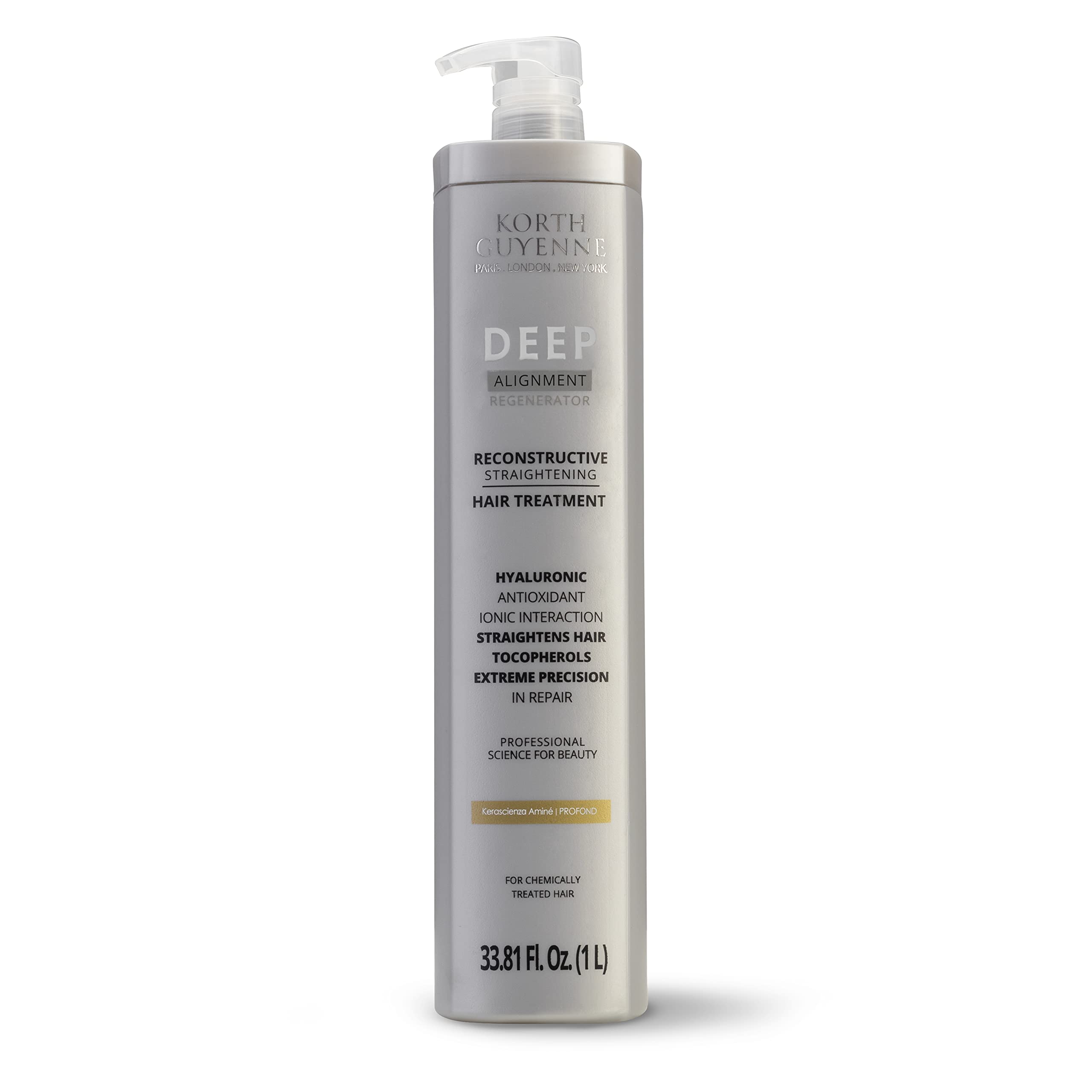Korth Guyenne Deep Alignment Regenerator System - Smoothing Hair Treatment for Damaged Hair (1L/33.81 fl.oz) - Professional Salon Quality at Home, Perfect for Frizz Control & Heat Protection