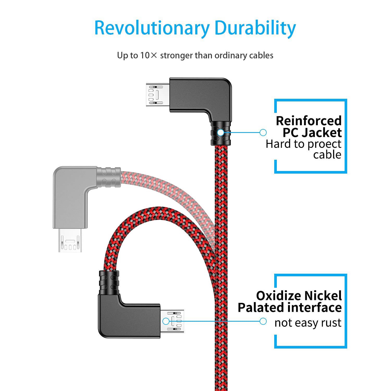 90 Degree Micro USB to Micro USB OTG Cable - Right Angle Connector Data Sync & Charging Cord for DJI Spark/Mavic Pro/Platinum/Air/2 Pro/Zoom Remote Controllers - Perfect for Tight Spaces & Travel (1 Pack)