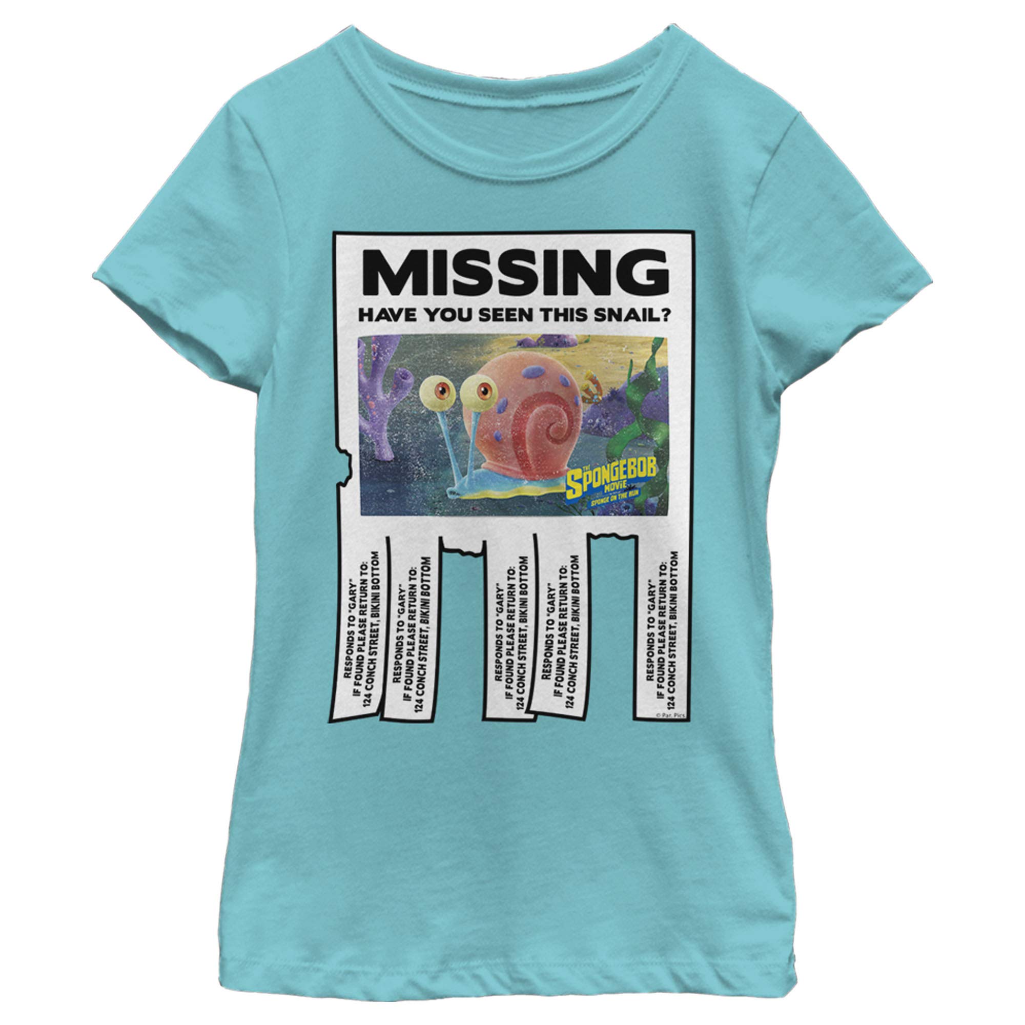 SpongeBob SquarePants Missing Gary Graphic Tee - Women's Short Sleeve T-Shirt - Funny Cartoon TV Show Apparel - Perfect for Casual Wear, Gifts & Fan Merchandise