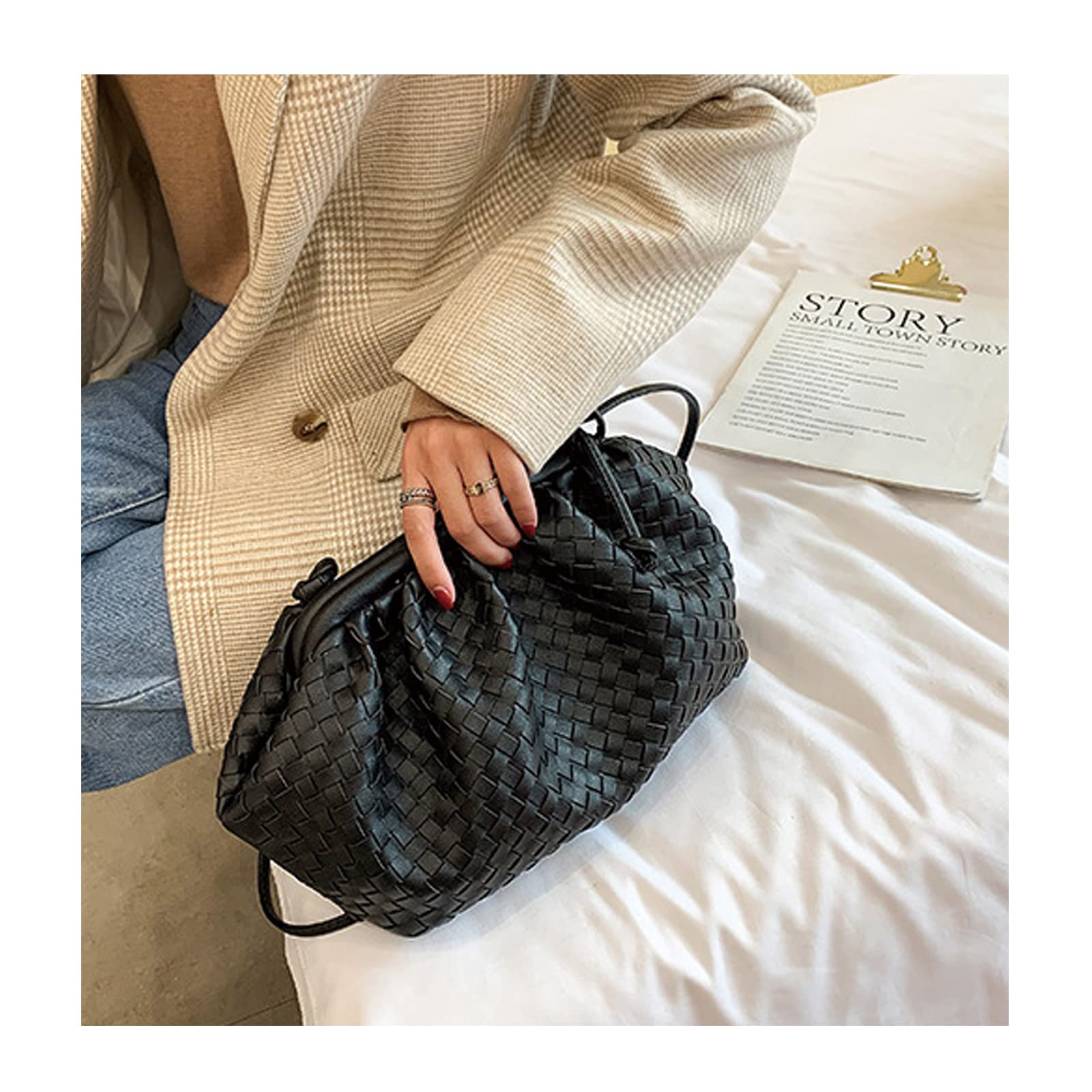 NAARIIAN Woven Crossbody Bags for Women - Stylish Evening Clutch & Hobo Shoulder Bag - Designer Handbag for Ladies - Perfect for Parties, Date Nights & Travel Accessories