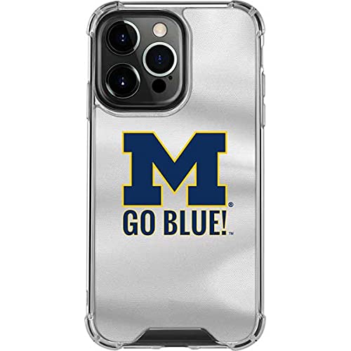 Skinit Clear iPhone 13 Pro Case - Officially Licensed Michigan Go Blue Design | Slim Protective Cover for Everyday Use & School Spirit