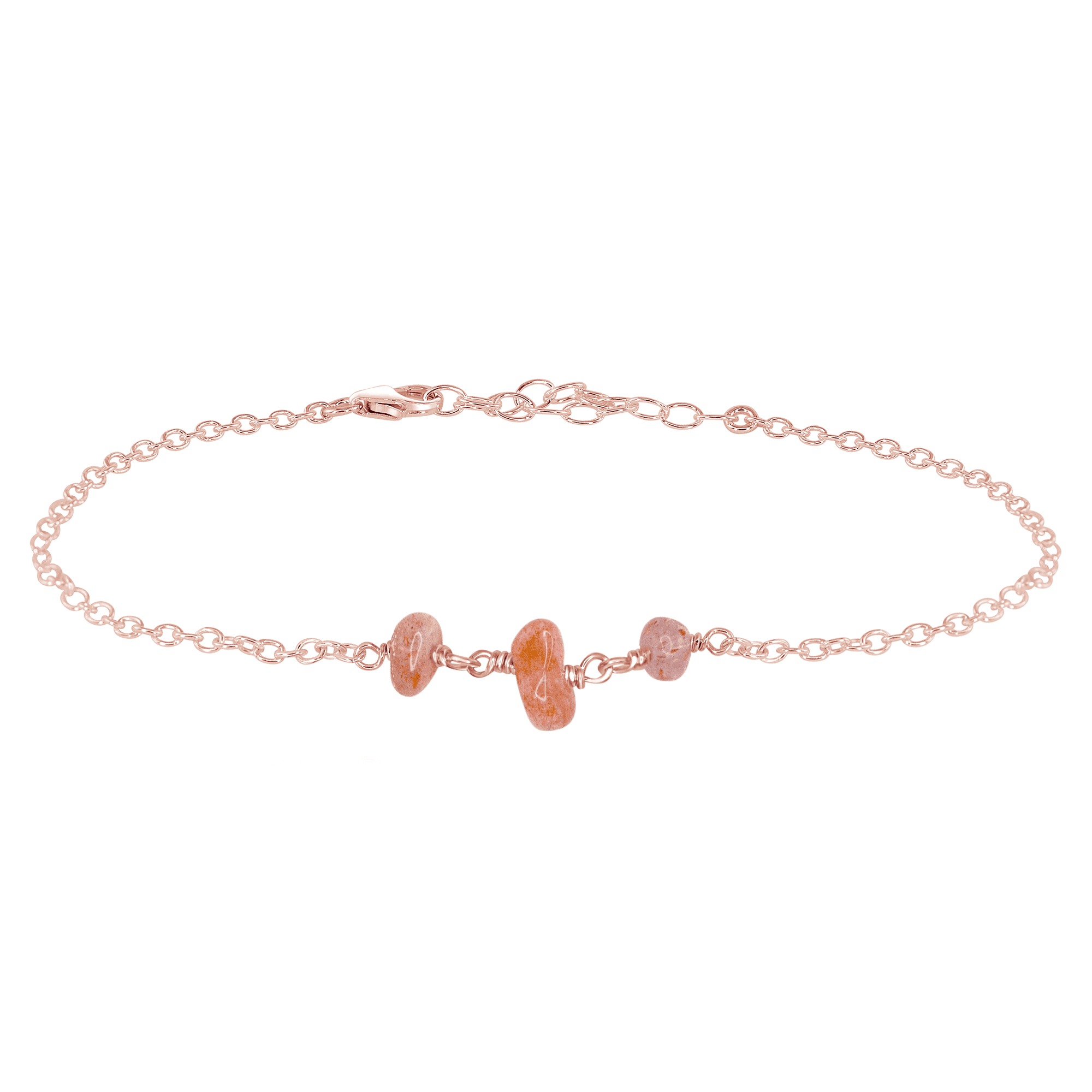 Sunstone Beaded Chain Anklet - Handmade Boho Ankle Bracelet for Women | Adjustable Crystal Jewelry for Summer Beach & Festival Outfits