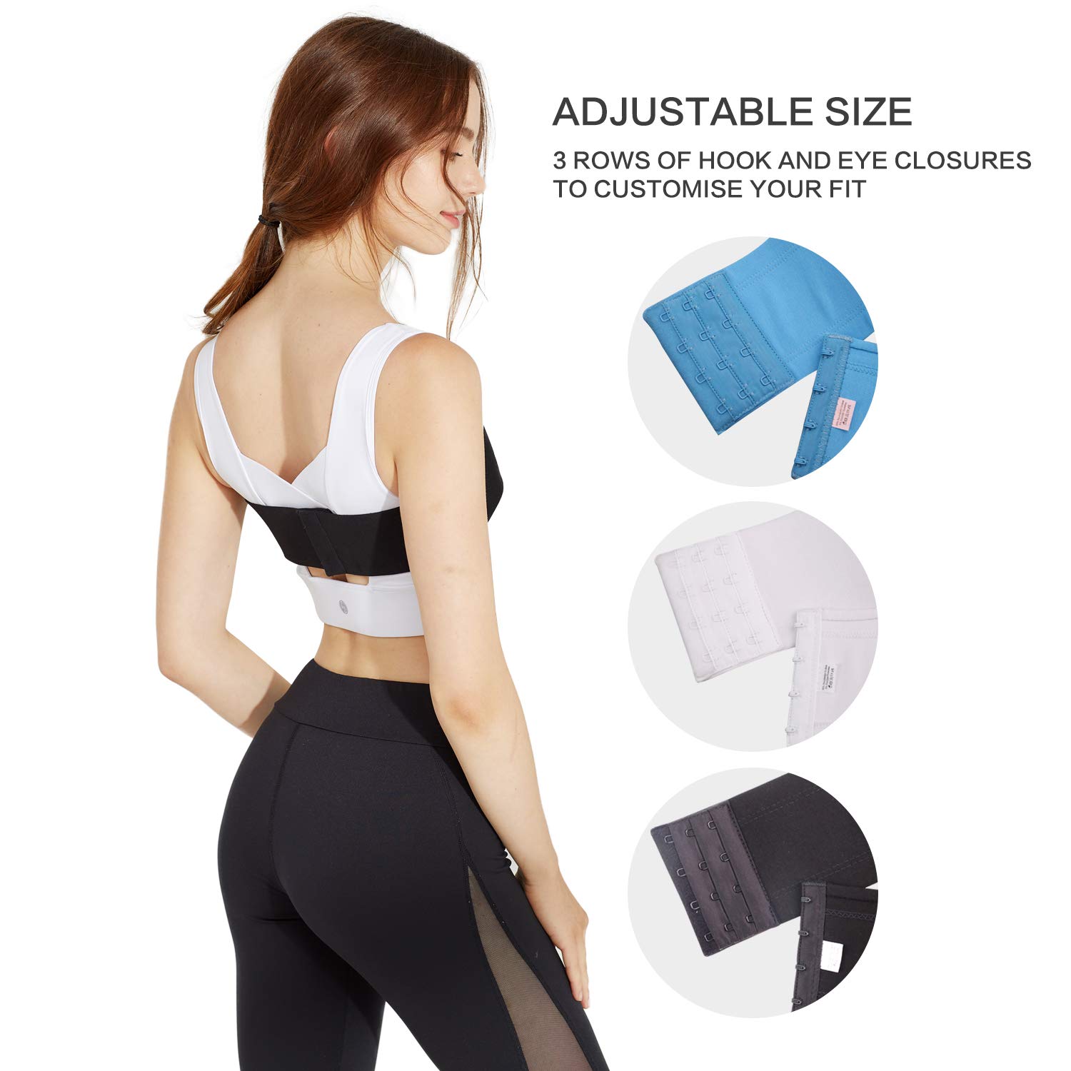 DREAM SLIM No-Bounce Adjustable Sports Bra for Women - High Support Activewear with Extra Breast Support Band - Perfect for Running, Yoga & Gym Workouts