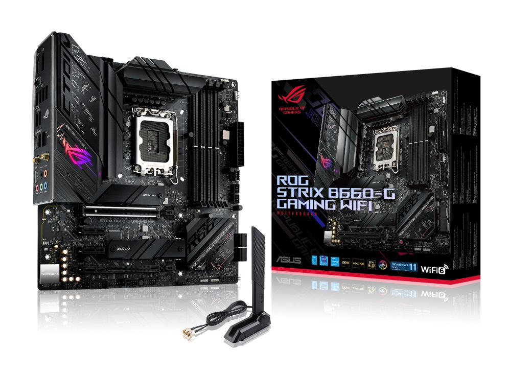 ASUS ROG STRIX B660-G Gaming WiFi DDR5 LGA 1700 mATX Motherboard - Intel 12th/13th Gen Ready, PCIe 5.0, WiFi 6 - Perfect for Compact Gaming PC Builds & eSports Enthusiasts
