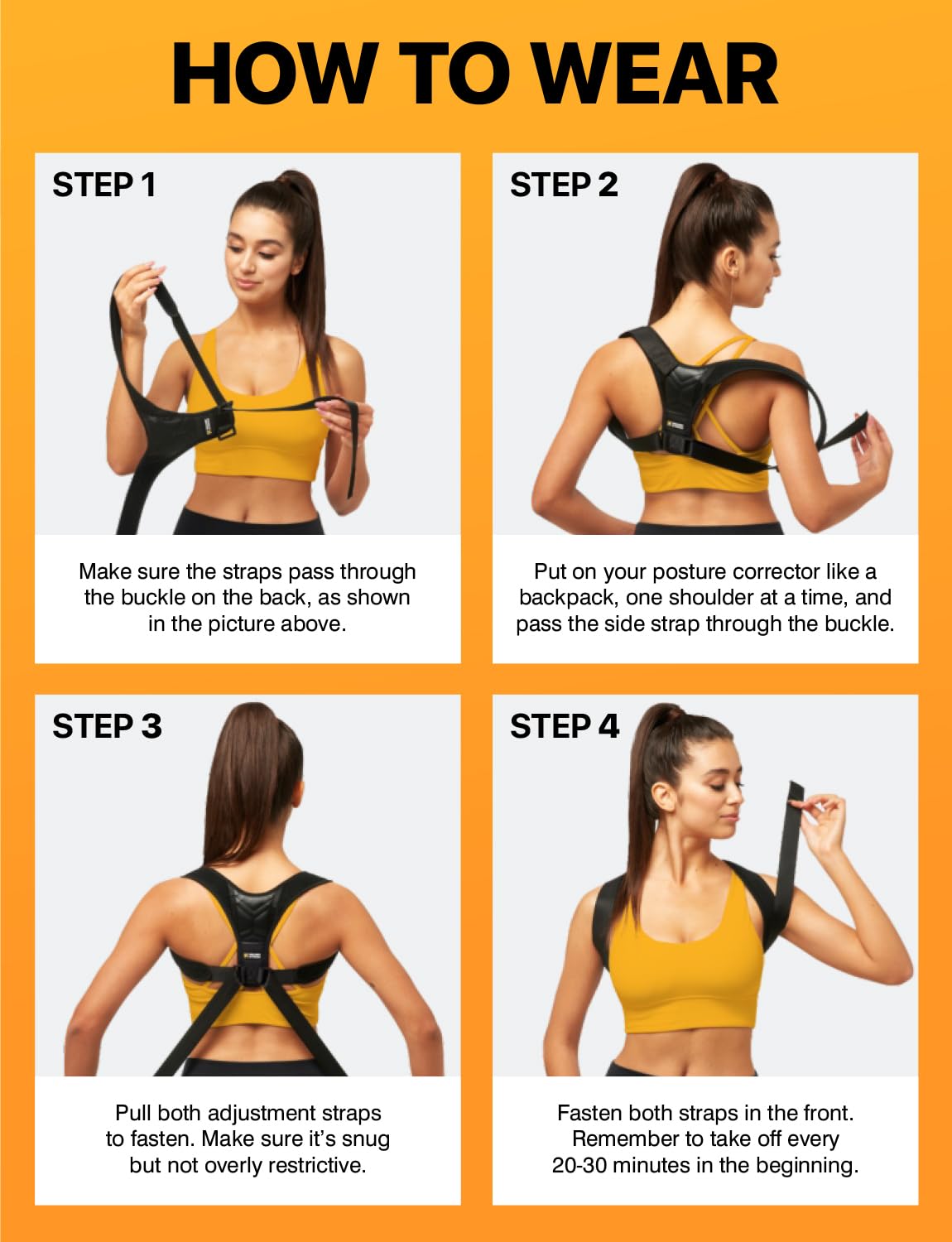 Adjustable Back Brace Posture Corrector for Women & Men (33-42 Inch) - Upper Back Support, Shoulder Straightener - Relieve Neck & Shoulder Pain - Perfect for Office Work, Driving & Daily Activities