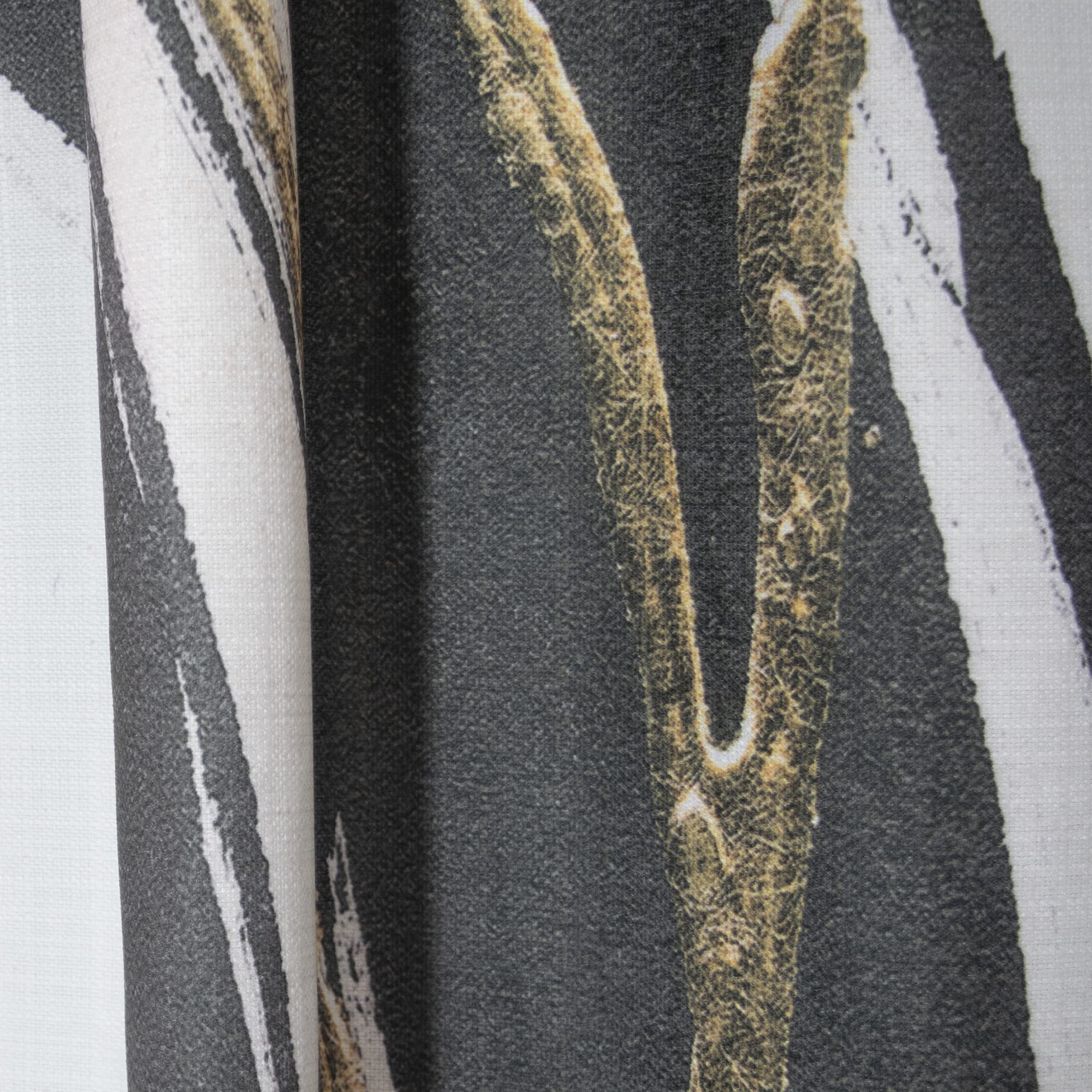 Gold Glamour Circle III Thermal Insulated Curtains - Single Panel 52x63 Inches - Elegant Drapes for Bedroom & Living Room - Energy Saving Window Treatment for Home Decor