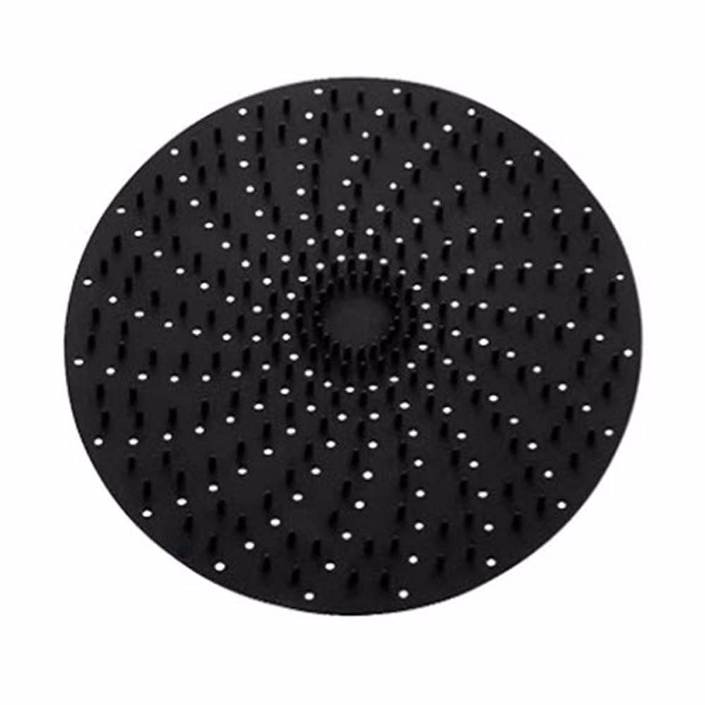 HUOFU Reusable Non-Stick Silicone Air Fryer Liners & Baking Mats - Square & Round Cooking Accessories for Air Fryers (Black Round) - Perfect for Healthy Frying, Baking, and Roasting at Home