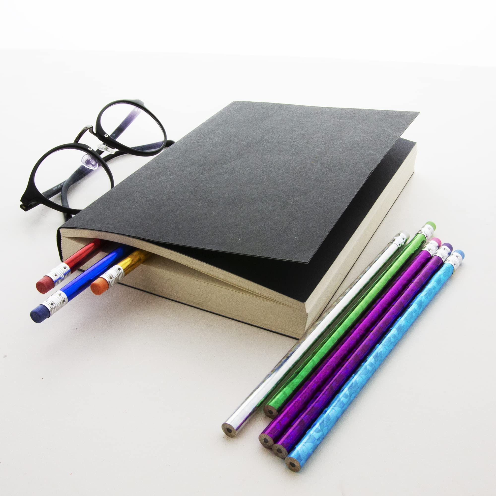 BAZIC Metallic Glitter Pencils 8-Pack with Eraser for School & Office