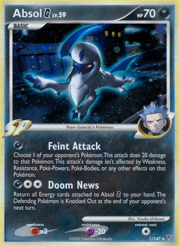 Absol G (1/147) Pokemon Platinum: Supreme Victors Trading Card - Rare Collectible for Battles & Card Game Tournaments