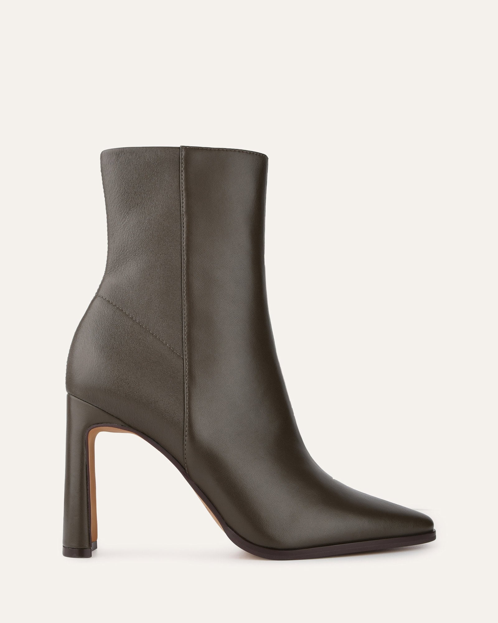 JEMIMA Women's High Ankle Boots Dark Olive Genuine Leather - Comfortable & Stylish for Fall Winter Fashion, Outdoor Walking, and Casual Wear