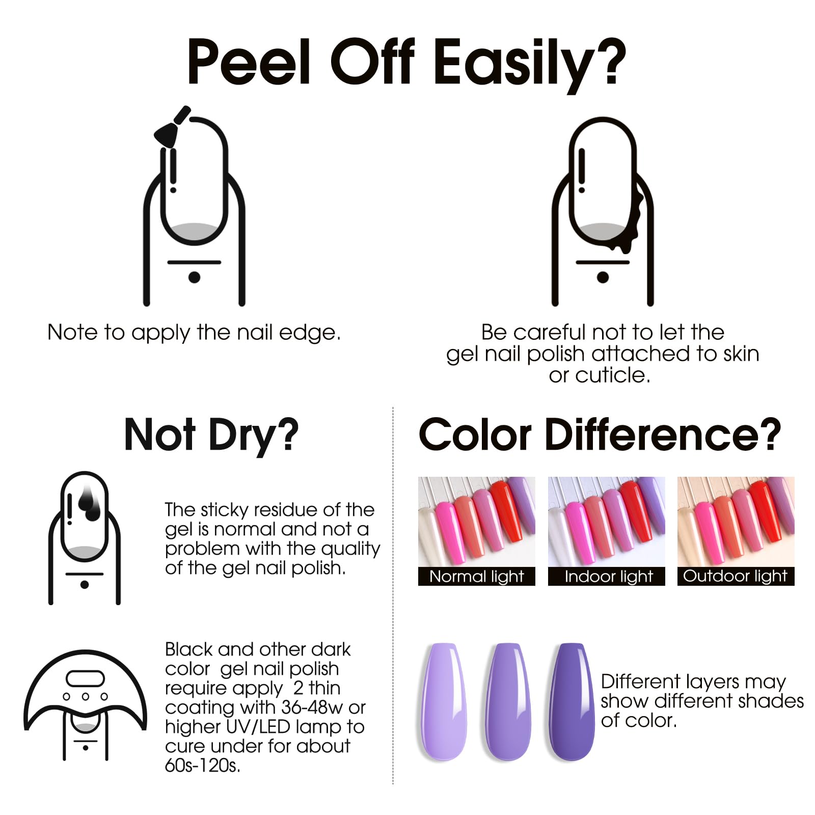 ROSALIND 6 Colors UV Gel Polish - Lilac Purple Glitter for DIY & Salon Nails
