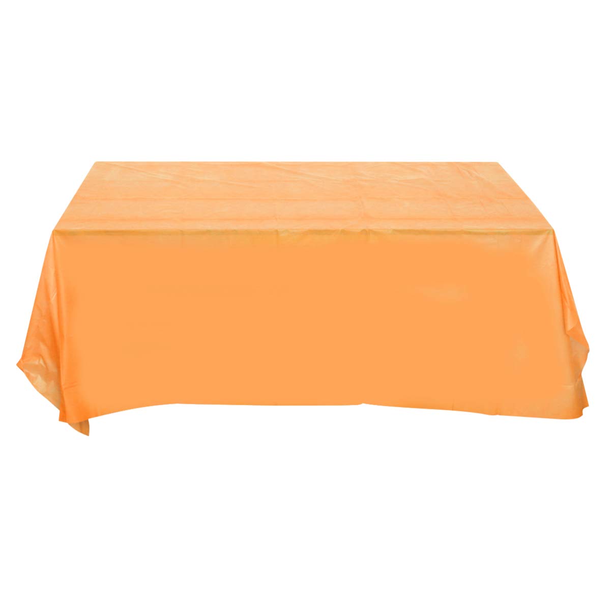 Amosfun 137x183cm Orange Plastic Disposable Tablecloth - Waterproof Party Table Cover for Wedding, Christmas, Birthday & Holiday Decorations - Perfect for Banquet, Buffet, Picnic & Outdoor Events