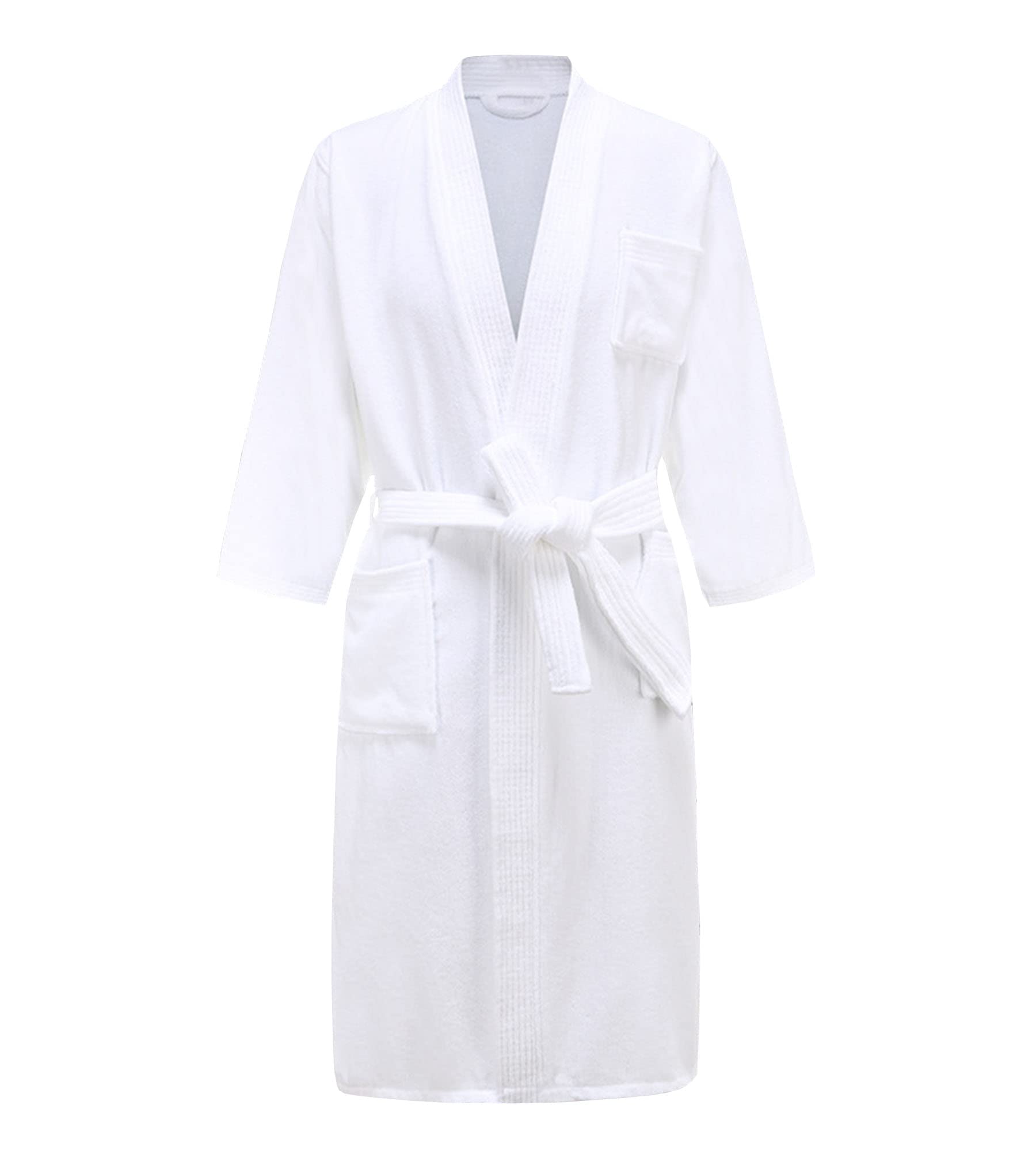100% Cotton Waffle Bathrobe for Men & Women | Summer Kimono Style Dressing Gown | Unisex Sleepwear & Lounge Robe | Perfect for Spa, Beach Cover-Up & Home Relaxation