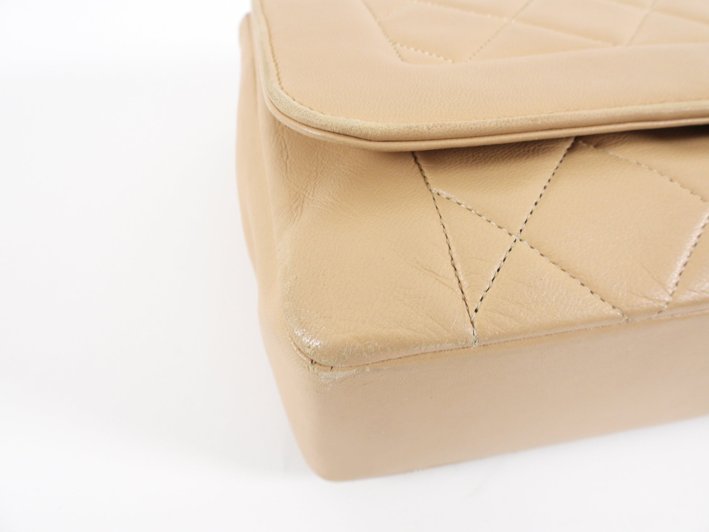 Vintage Chanel Beige Quilted Leather Diana Flap Bag - Luxury Crossbody Purse for Women, Perfect for Date Night & Special Occasions