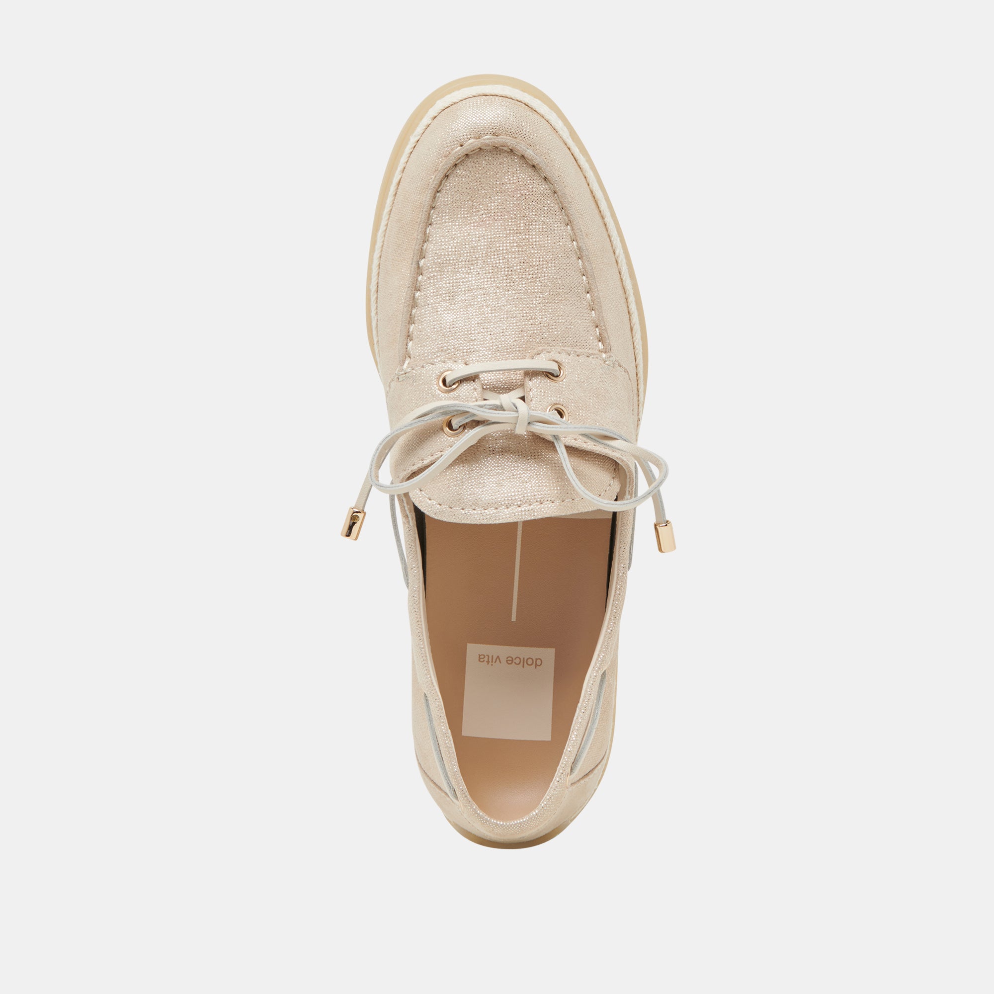 DORIS Women's Loafers in Taupe Metallic Woven Leather - Comfortable Slip-On Shoes for Work, Office & Casual Wear