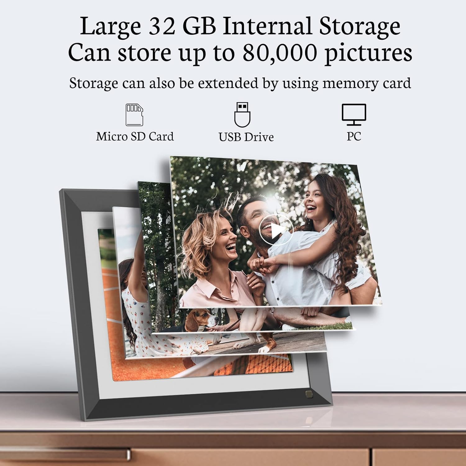 BSIMB 11 Inch 2K WiFi Digital Picture Frame with 32GB Storage - Dual Band Wireless Electronic Photo Frame for Easy Photo & Video Sharing via App/Email, Auto-Rotate Display - Perfect Gift for Home, Office & Family Memories