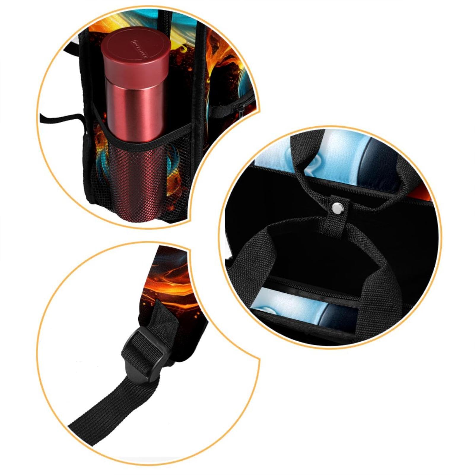 Stylish Travel Backpack for Women & Men - Durable Flaming Football Design - Perfect for Hiking, Gym, Work & School Backpack