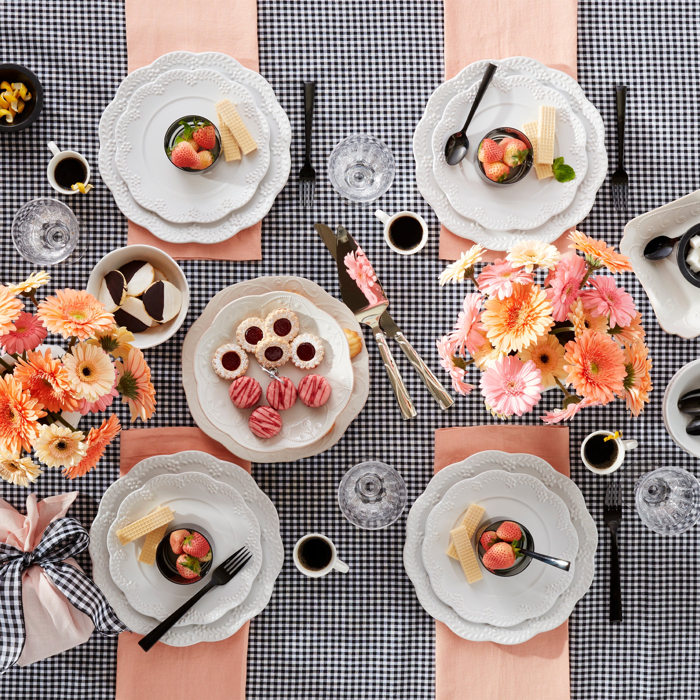 Chelse Muse Floral White 12-Piece Dinnerware Set - Elegant Porcelain Plates, Bowls & Cups for Formal Dining, Wedding Registry & Holiday Entertaining