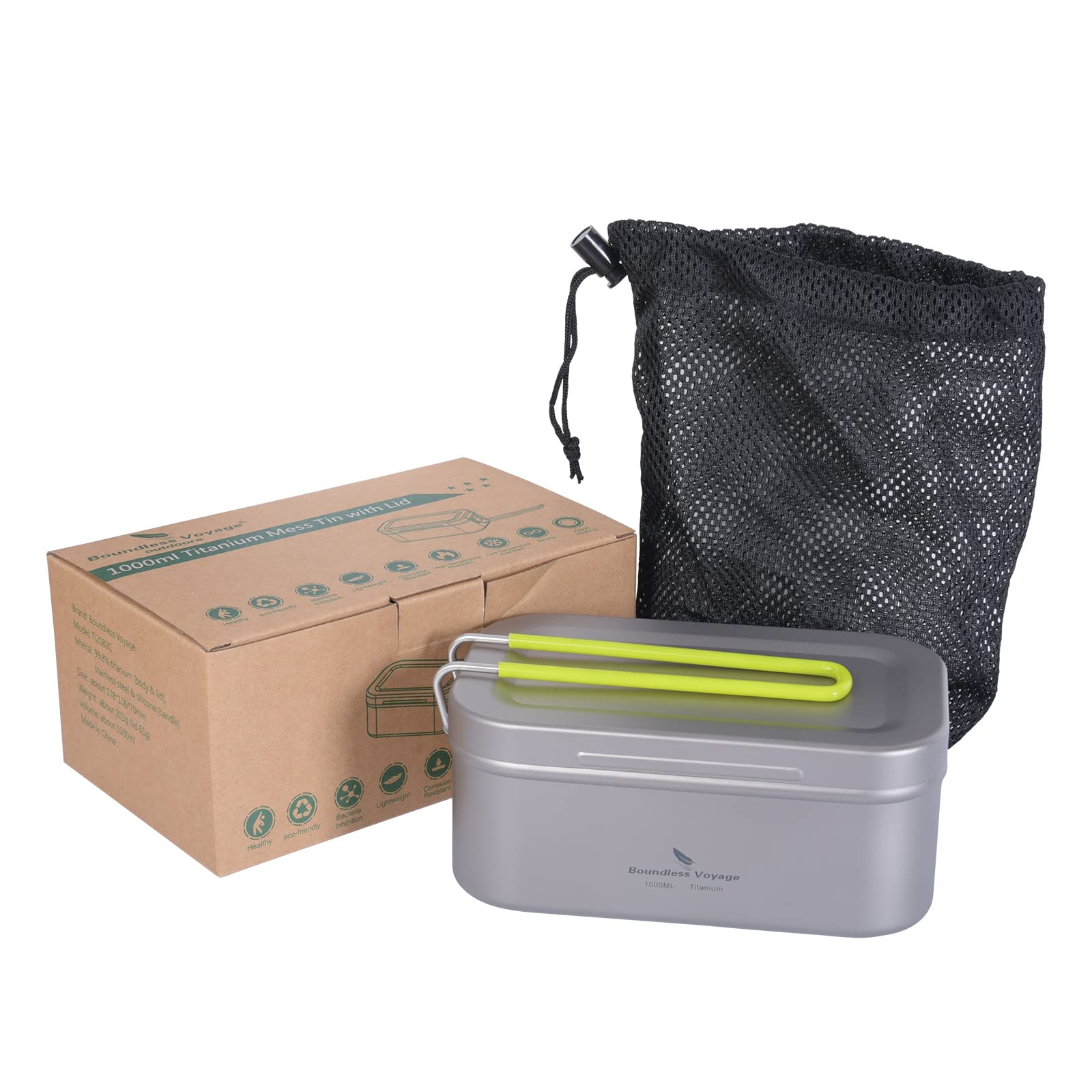Boundless Voyage Collapsible Camping Mess Kit - Portable Lunch Box with Folding Handle, Lightweight Outdoor Tableware Set with Lids for Hiking, Picnics & Backpacking