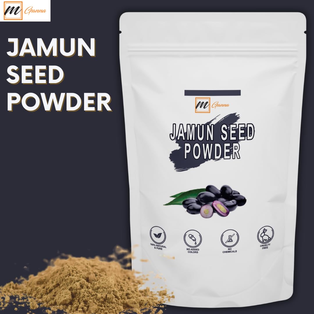 100% Pure Jamun Seed Powder (Eugenia Jambolana) - 0.5 LB (227g) for Glowing Skin, Hair Care & Natural Health Benefits | Antioxidant-Rich Superfood for Diabetes Support, Detox & Beauty Routines