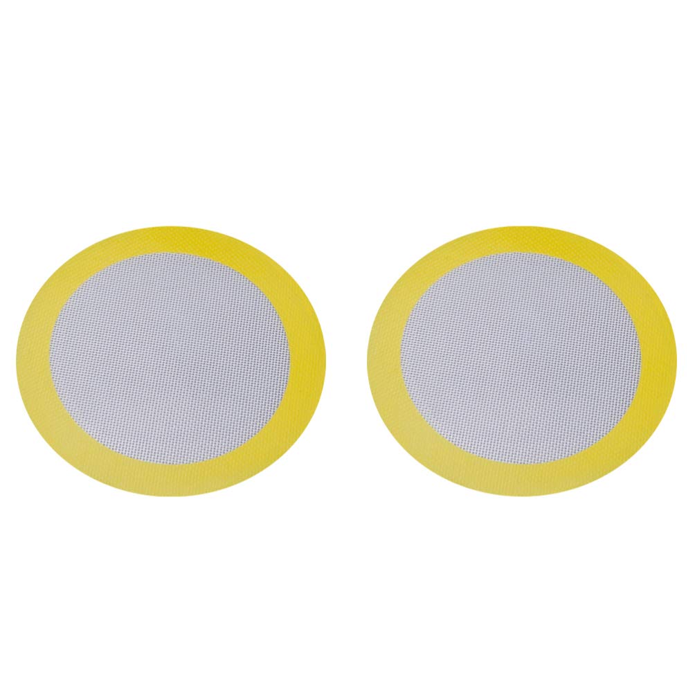 Hemoton Non-Stick Silicone Baking Mat - Heat Resistant, Reusable Round Pastry Mat for Baking Cakes, Cookies, Bread & BBQ - Perfect for Home Baking, Pastry Making & Outdoor Grilling (Yellow)