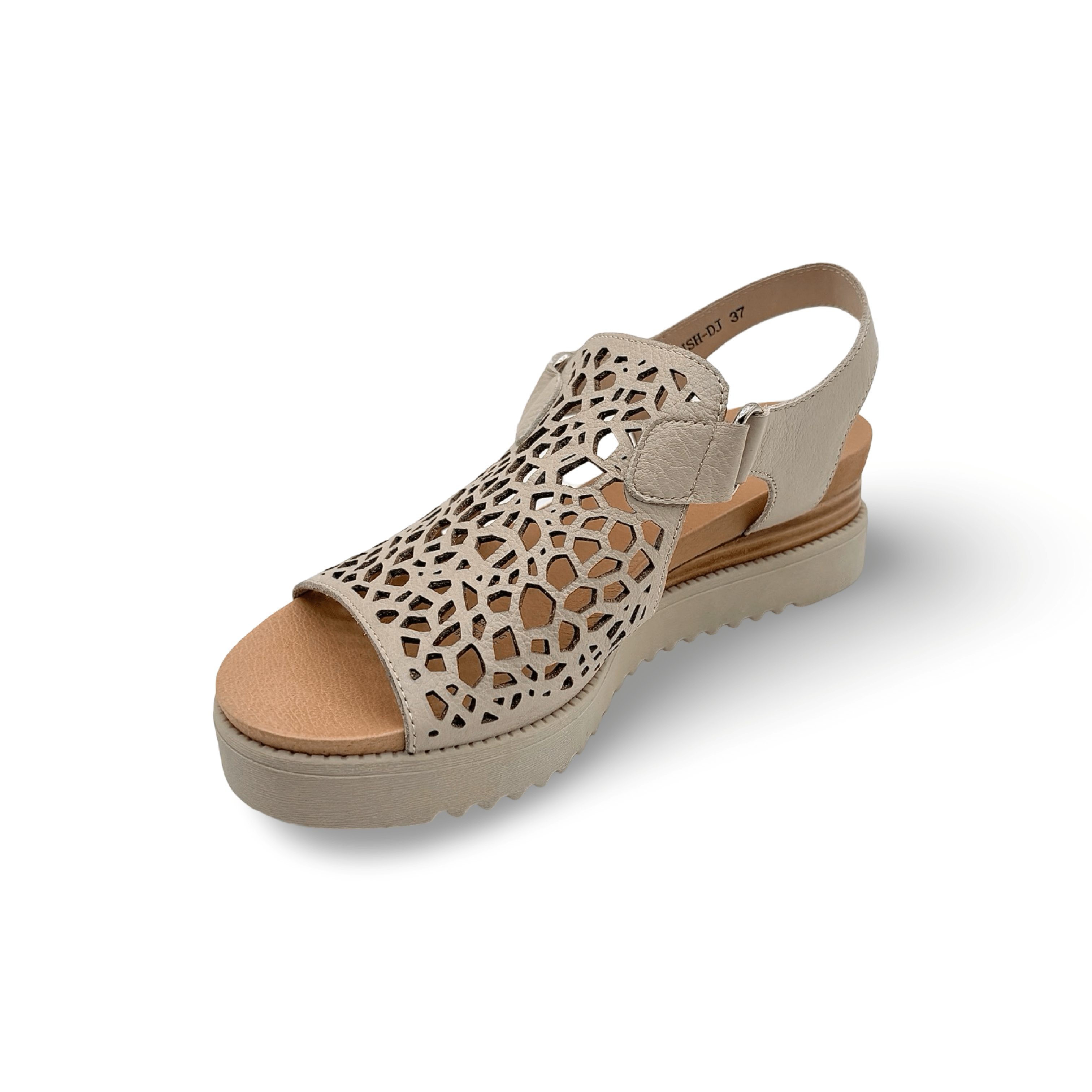 Ansh Almond Leather Platform Sandal - Women's Comfortable Chunky Heel Sandals for Summer | Perfect for Beach, Vacation & Casual Outfits