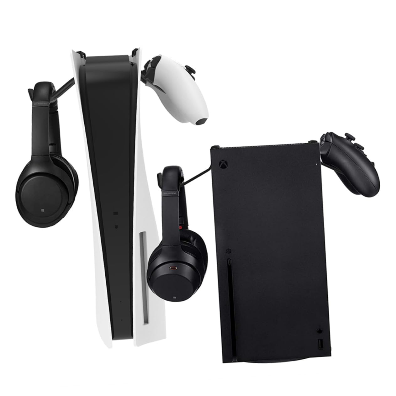 CIYODO Space-Saving Headphone Holder & Game Controller Stand - Sturdy Wall Mount Headset Hanger for Gaming Setup - Perfect for Bedroom, Office, or Game Room Organization