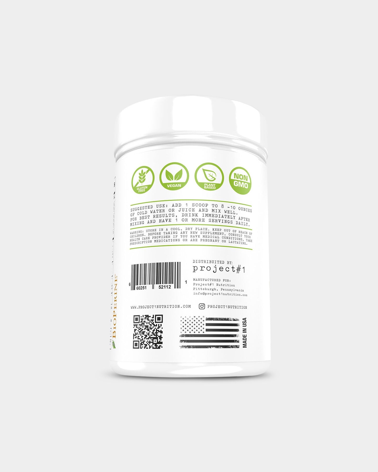 Project#1 Nutrition Greens - Superfood Powder for Detox & Energy Boost | Vegan, Gluten-Free | Perfect for Smoothies, Juices & Daily Wellness