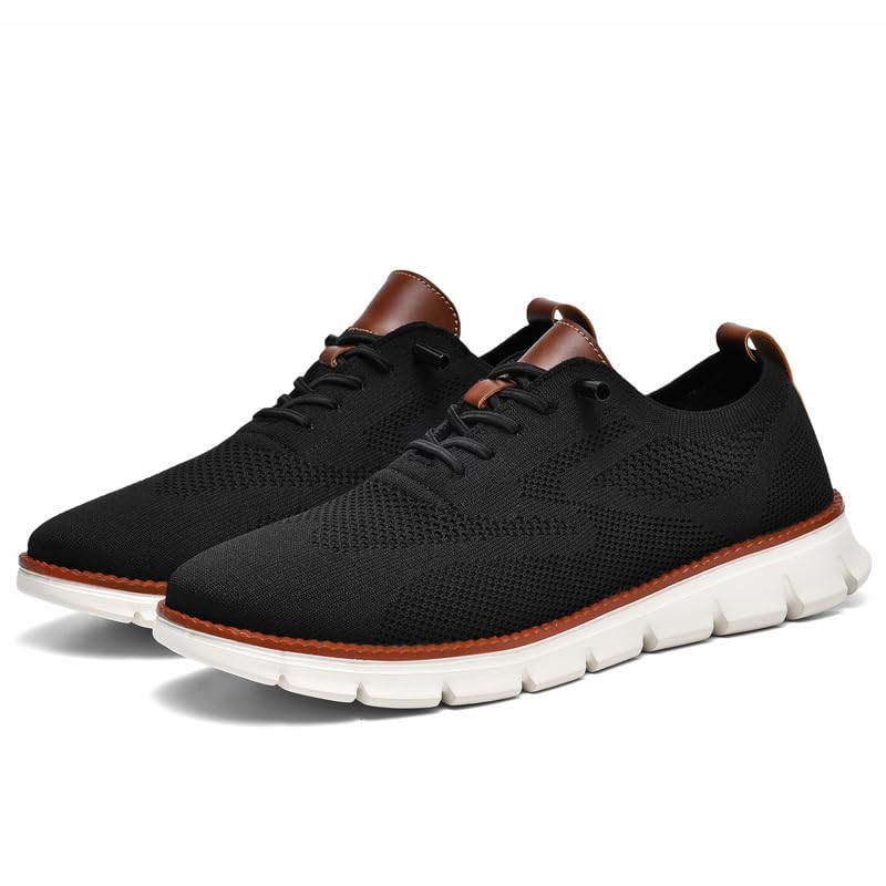 Breeze Men's Oxford Lace-Up Shoes - Lightweight Casual & Dress Shoes for Comfortable Walking | Perfect for Office, Travel & Everyday Wear