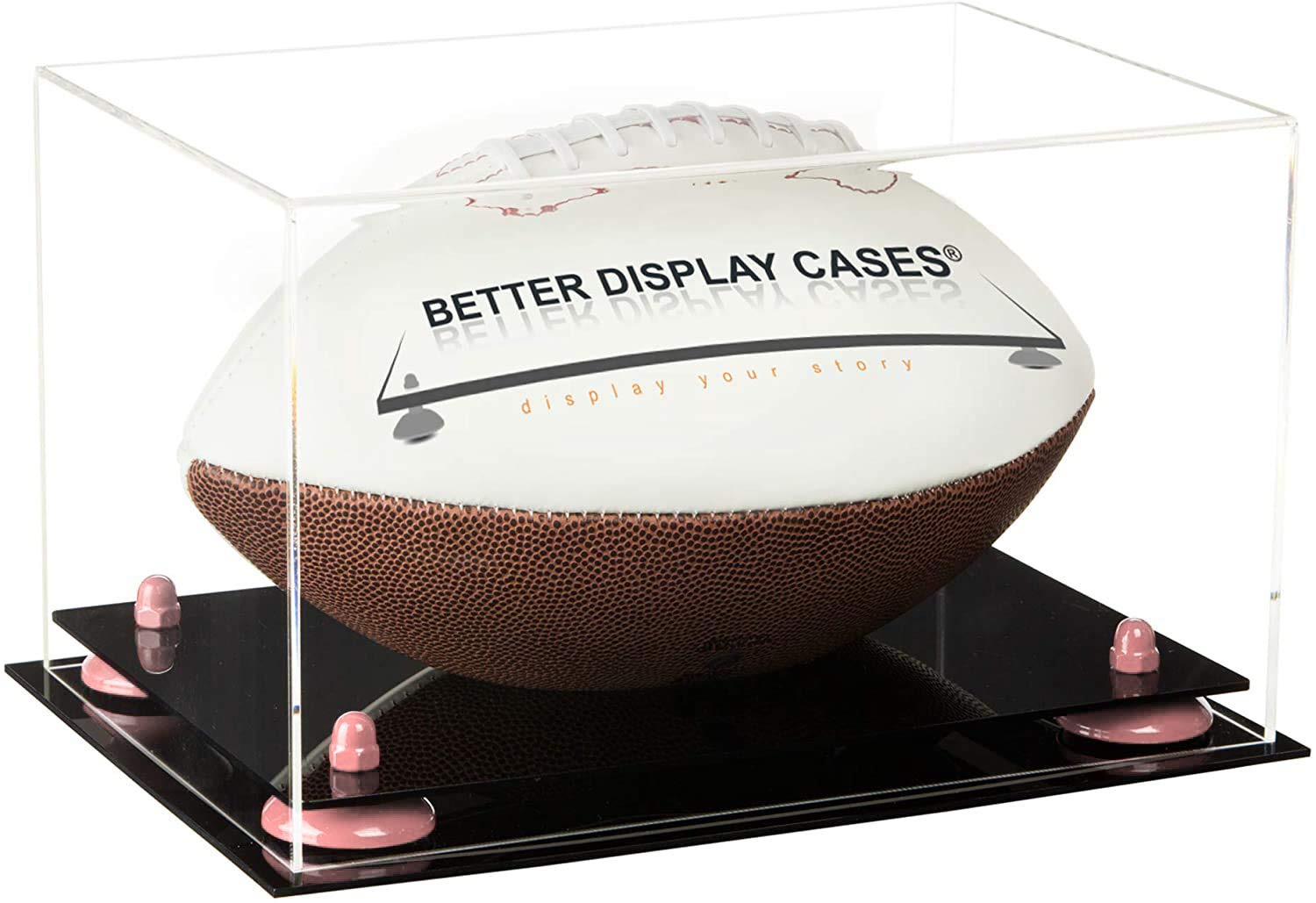 Premium Acrylic Football Display Case with Risers - Full Size Clear Showcase for Collectibles & Memorabilia - Perfect for Home, Office, or Sports Fan Cave Decor