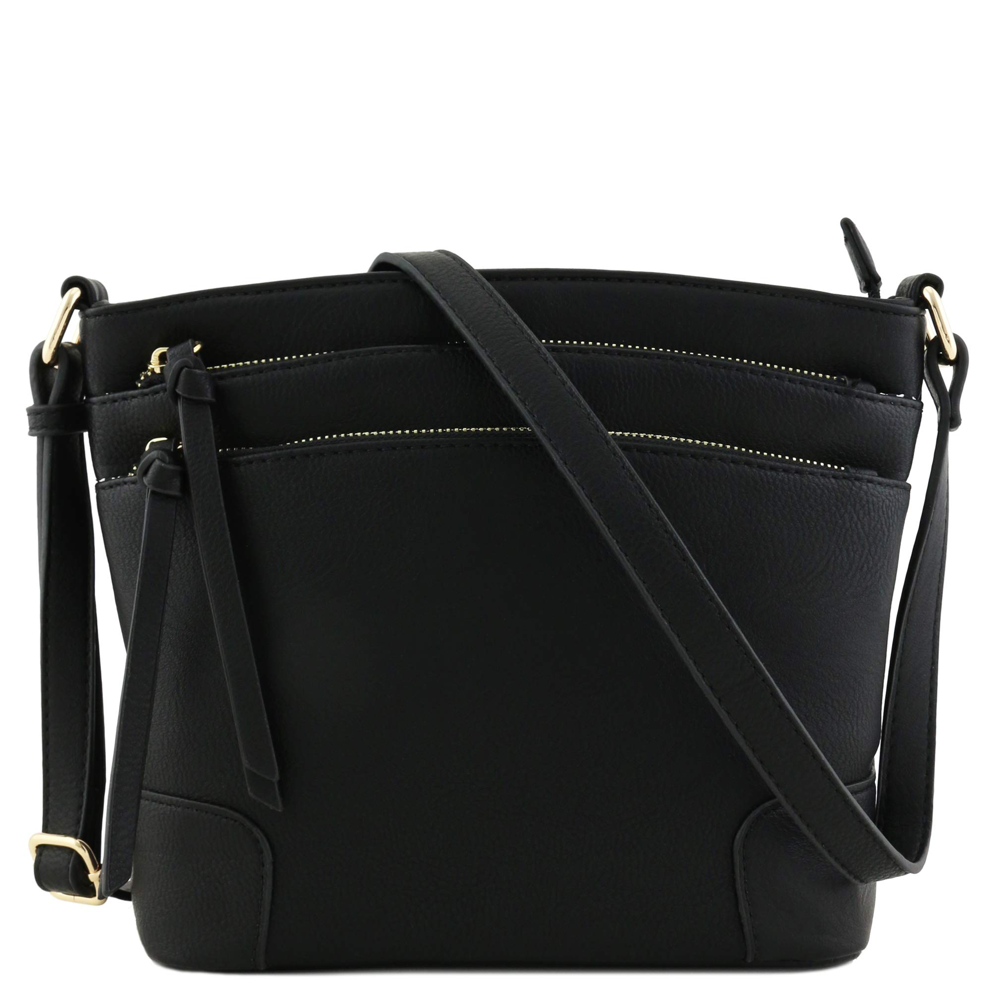 Stylish Triple Zipper Pocket Crossbody Bag for Women - Medium Size Anti-Theft Shoulder Purse Perfect for Travel, Shopping & Daily Use