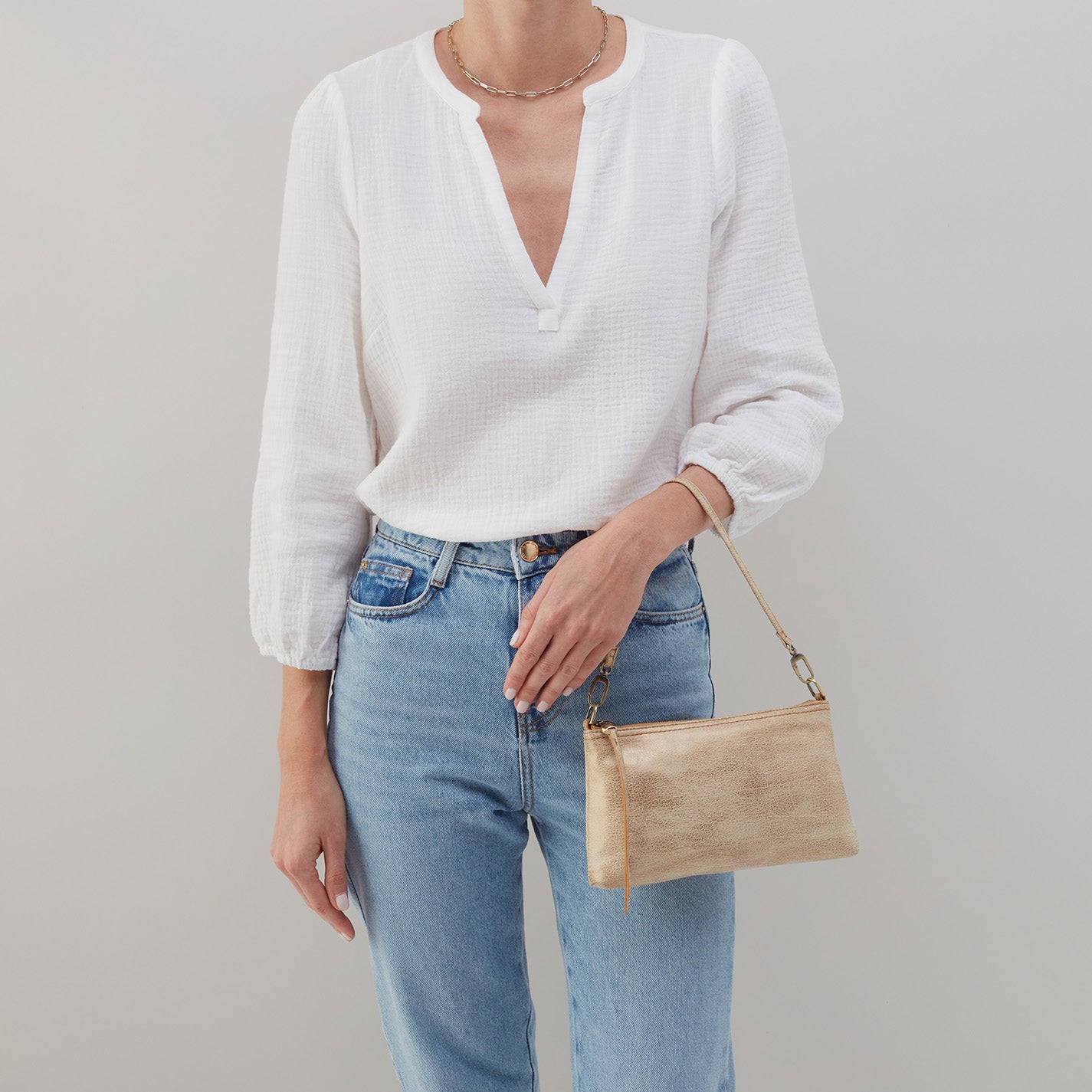 Darcy Crossbody Bag in Metallic Leather - Gold Leaf | Stylish Women's Shoulder Purse for Everyday Use, Work, and Evening Out