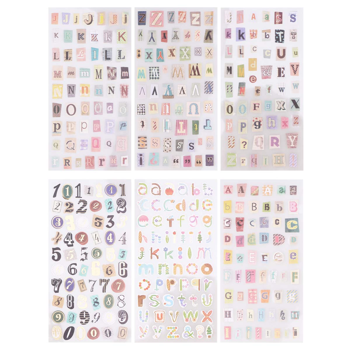 HEALLILY 6pcs Colorful Alphabet & Number Stickers for Scrapbooking, Kids Crafts, Water Bottles, Luggage & DIY Projects - Perfect for Journaling, Planners & Suitcase Decoration