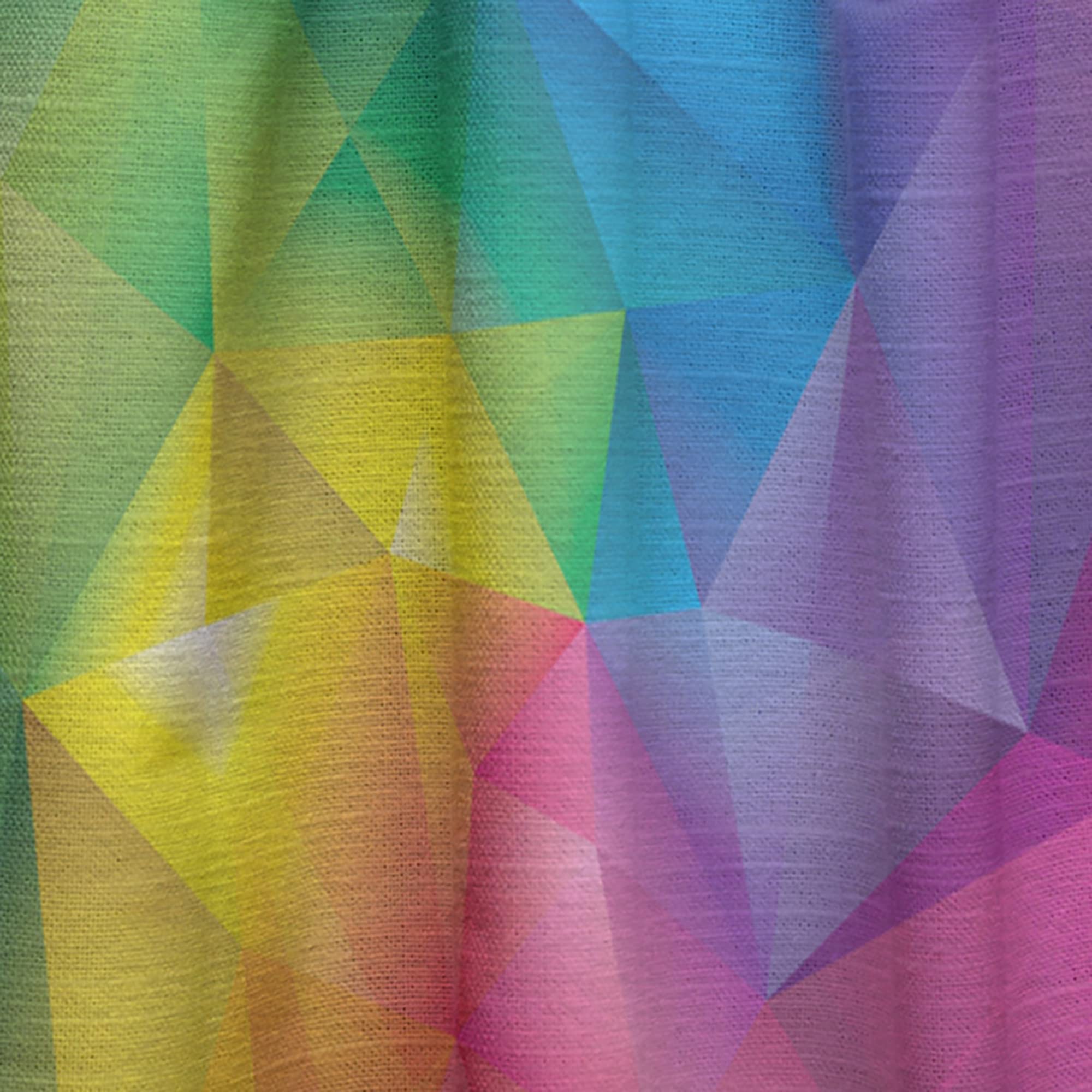 Rainbow 3D Geometric Triangle Blackout Curtains - Thermal Insulated Single Panel (52x84 inches) for Bedroom & Living Room - Modern Window Drapes for Home Decor & Light Blocking