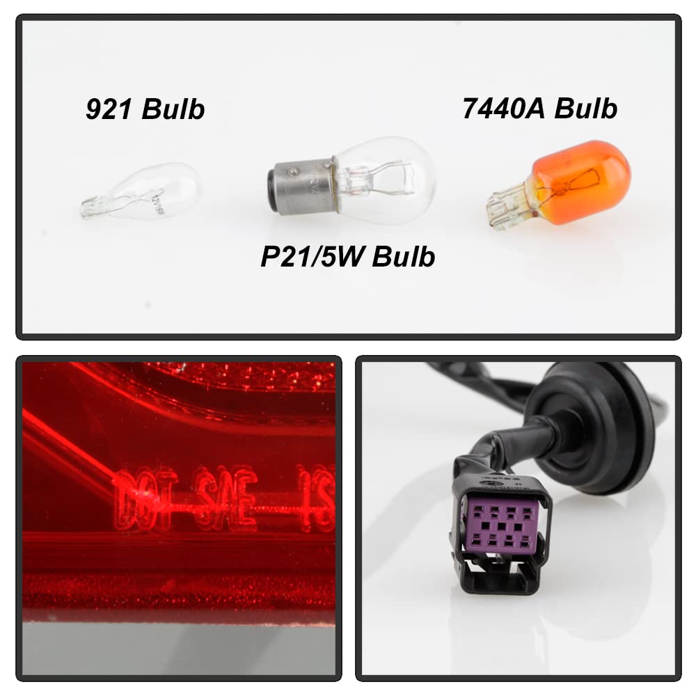 ACANII LED Tail Lights Brake Lamps Assembly for 2011-2016 Chevy Cruze - Factory Style Replacement for Driver & Passenger Side - Enhance Night Visibility & Safety Driving
