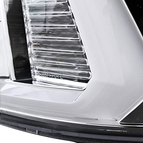 Clear Lens Chrome Bezel LED Light Bar Projector Headlights Compatible with RAM 1500 (2009-2018) & RAM 2500/3500 (2010-2018) - DRL Daytime Running Lights for Enhanced Visibility & Style