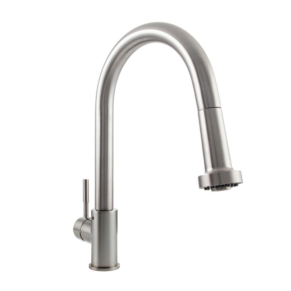 ZLINE Monet Pull Down Single Handle Brushed Nickel Kitchen Faucet - Modern High Arc Design for Easy Dishwashing & Food Prep (MON KF BN)